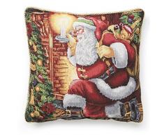 Violet Linen Decorative Christmas Tapestry Kissenhülle, Weihnachtsmann-Design, 18 x 18