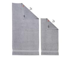 DONE Deluxe Set Handtuch, Baumwolle, Silber, 70 x 140 x 1 cm