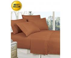 Matratze, luxuriös, seidig weich, knitterfest, Fadenzahl 1500, ägyptische Qualität, super weich, farbecht, 4-teiliges Bettwäsche-Set mit tiefer Tasche, voll mokkkafarben