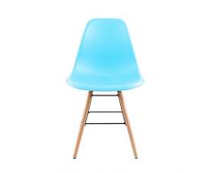 Gasoline Blue Stuhl, Modell School V2 X1, Kunststoff und Holz, Einheitsgröße