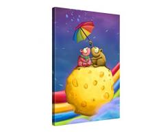 Picanova – Cheesy Mice 60x40cm – Premium Leinwanddruck – Kunstdruck Auf 2cm Holz-Keilrahmen Für Schlaf- Und Kinderzimmer – Kinder Kollektion Von TooshToosh