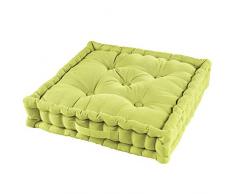 DOUCEUR DINTERIEUR Bodenkissen, 45 x 45 x 10 cm, Baumwolle, einfarbig, Anis, 45 x 45 x 10 cm