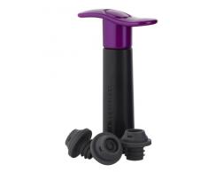 LE CREUSET 59014025907182 Weinpumpe mit 3 Weinverschlüssen WA-137, lila