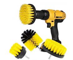 Bohrerbürstenaufsatz-Set – Power Schrubber Bürste Reinigungsset – Allzweck-Bohrbürste für Badezimmerflächen, Fugenboden, Boden, Badewanne, Dusche, Fliesen, Ecken, Küche, Automobil, Grill – passend für die meisten Bohrmaschinen