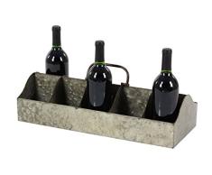 Deco 79 70564 Weinhalter für 10 Flaschen, Eisen, Grau