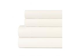 Briarwood Home 150 GSM gebürstetes Flanell Deep Pocket Bed Sheet Set, 100% WEICHE Türkische Baumwolle – gebürstetes Flanell Bettwäsche, Baumwolle, elfenbeinfarben, Twin