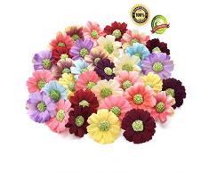 Silkflowers.com Seidenblumen in Großhandel Seiden-Sonnenblumen, künstliche Blumen, Hochzeit, Heimdekoration, DIY Blume, Geschenkbox, Dekorative Blume, Kunstblume, 4 cm, 100 Stück Mehrfarbig