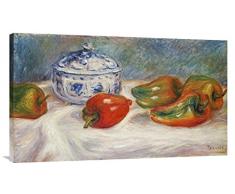 Global Galerie gcs-265412–91,4–360,7 cm Pierre Auguste Renoir Stillleben mit einem blau Zuckerdose und Peppers Galerie Wrap Giclée-Kunstdruck auf Leinwand Art Wand