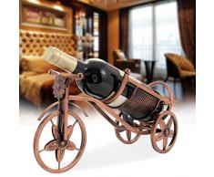 SOPRETY Kreatives Weinregal Weinregal für eine Flasche in Fahrradform mit Blume, Wein-Organizer, Ständer für Arbeitsplatte, Tischplatte für Zuhause und Büro, verdickter Edelstahl, Retro Kupfer