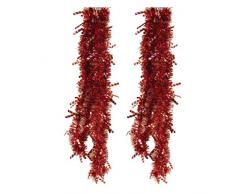 Nellies Treasures Weihnachtsgirlande, Lametta, Weihnachtsdekoration, Mistelzweig, Zuckerstangen, Schneeflocken und Ho-Ho-Ho-Ho-Ho, 4,6 m und 4,3 m 18 feet Candy Canes Red Garland