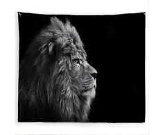 Xinyi Home Wand aufhängen Natur Polyester-Kunst-Löwe Thema Szenerie, Wand Decor für Wohnheim Zimmer, Schlafzimmer, Wohnzimmer, Nagel Enthalten 60 W x 40 L (150cmx100cm) Grey Lion Head