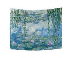 WIHVE Wandteppich Claude Monet Ölgemälde Wandbehang Kunst Home Decor Polyester Wandteppich für Wohnzimmer, Schlafzimmer, Badezimmer, Küche, Wohnheim, Polyester-Mischgewebe, Multi11, 90x60 Inch