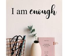 Vinyl-Wandaufkleber - I Am Enough - 12,7 x 38,1 cm - modernes inspirierendes Zitat zum Selbstwerten, für Zuhause, Schlafzimmer, Badezimmer, Schminktisch, Büro, Dekoration, Aufkleber