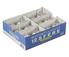 Cereria di Giorgio risthò Kerzen Kugel, Wachs, Silber, 4.5 x 4.5 x 4.5 cm, 12 Einheiten