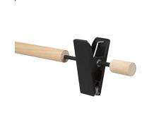 COMPACTOR Kleiderbügel, Mit Clip-System, Schwarz, Holz und Metall, 31 x 2,5 x 13 cm, RAN8872