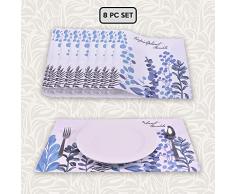 Decozen Platzsets für Esstisch Couchtisch Esstisch Esstisch Set mit 8 Platzsets, hitzebeständig, leicht zu reinigen, verpackt in wiederverwendbarer Reißverschlusstasche, 30,5 x 45,7 cm, Mehrfarbig