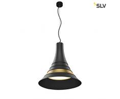 SLV BATO 45 PD, Indoor Pendelleuchte, schwarz/Messing, LED, 2700K Leuchte Aluminium 30 W
