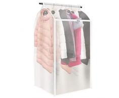 TUYU Kleidersäcke zur Aufbewahrung, Kleiderständer, staubdicht und mottensicher, zum Aufhängen, Aufbewahren von Kleidung, Aufbewahrungstasche 37×20×21inch transparent