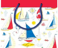 Caspari Entertaining Geschenktüte aus Papier, Motiv Schiff