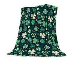 Happy St. Patricks Day Überwurf, Glücksbringer, Kleeblatt-Blätter, Fuzzy Soft Bett-Überwurf, Mikrofaser, Decke für Reisen, Stadion, Camping, Couch Sofa, Stuhl 50x80inch St. Patricks Day3212lcho1707