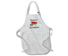 3dRose apr_123089_1 Master Gardener Garten-Schubkarre, volle Länge mit Taschen, 55,9 x 76,2 cm, Weiß