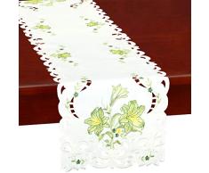 Simhomsen Stickerei Calla Lily Flower Tischläufer für Ostern, Urlaub, Frühling oder Hochzeit Blumendekoration, Kommode Schal 14 x 69 inches grün