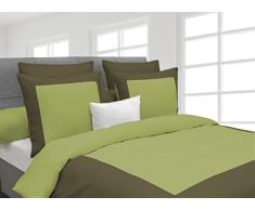 Heckett Lane Wendebettwäsche 100% Baumwolle Perkal Lina 200 Green Oasis/Burnt Olive