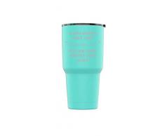 Pulverbeschichteter 0,88 Liter-Trinkbecher aus Edelstahl, spritzwassergeschützter Deckel, 2 Strohhalme, dreiwandiger, vakuumisolierter Becher für Reisen, Camping, Arbeit, Fitnessstudio, heiße und kalte Getränke weise Frau (Wise Woman) 30oz blaugrün