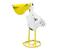 Mini-Pelikanische Garten-Statue, rustikaler Pfeil, Mehrfarbig