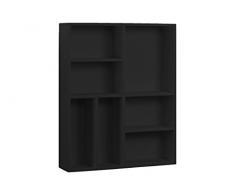 Urban Trends Wandregal aus Holz, rechteckig, 7 Fächer, Mattes Finish, Schwarz
