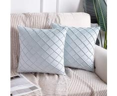 Phantoscope 2 Stück Ordner Überwurf Kissenhülle Kissenbezüge 18 x 18 Zoll 45 x 45 cm hellblau