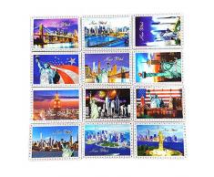 Jproducts 12 New York NYC Souvenir Foto Bild Shinny Kühlschrank Magnete 6,3 x 8,9 cm