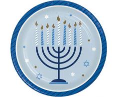 Creative Converting 345757 Hanukkah Dessertteller, 17,8 cm, mehrfarbig