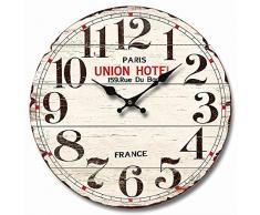 Molhome Vintage Wanduhr 34 x 34 x 4 cm Mehrfarbig