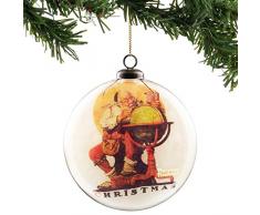 Department 56 Classic Brands Weihnachtsmann mit Kugel, hängende Ornamente, 12,7 cm, Mehrfarbig