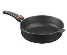 SKK 23414 Titan Induction, Guss-Schmorpfanne ø 24cm, antihaft-beschichtete Pfanne, induktionsgeeignet, hoher Rand, keramisch verstärkt, mit abnehmbarem Griff, Backofen-fest, Made in Germany