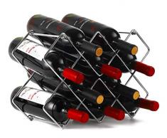 ADOUS HOUSE Stapelbares Weinregal für Theke für 8 Flaschen, Weinflaschen-Organizer, Wein-Display, modisches Weinregal, 2 Stück