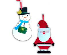 Glitzerschilder mit Schneemann und Weihnachtsmann für Fenster, zum Aufhängen an Türen, Schule, Klassenzimmer oder Zuhause, Dekoration, Bündel mit 2 Schildern von 45,7 cm – 1 Schneemänner, 1 Weihnachtsmann