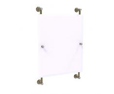 Allied Brass Carolina Crystal Collection Rectangular Frameless Rail Mounted Mirror Wandspiegel, Messing antik-Optik