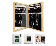 JEXICASE Spiegelschrank mit Holzmaserung für Schmuck, Wanddekoration, unsichtbare Aufbewahrungsbox, platzsparend, kreatives Geschenk, personalisierbar Sommer