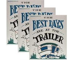 SWEDEdishcloths Schwedische Geschirrtücher Best Days Are at The Trailer, 3er Set - umweltfreundlich, wiederverwendbar, saugfähiges Reinigungstuch
