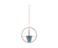 Foreside Home and Garden Round Geo Hanging Planter Pflanzgefäß, blau