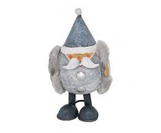 Owlgift schwedischer Gartenzwerg, aus Metall, skandinavischer Tomte, Yule Nisse, nordische Figur, Weihnachtsdekoration, Nikolaus-Ornamente – 8,1 x 8,1 x 14 cm (L x B x H), Grau