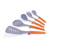Excelsa Küchenutensilien, Nylon, Weiß, 5 Stück orange Griff