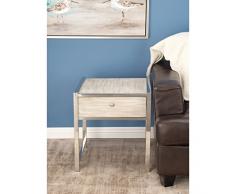 Urban Designs weiß Holz Ende und Accent Nachttisch Tisch, gewaschen