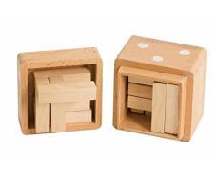 CHH 6135 2,5 cm Holz 3D Stack and Sticks Würfelbox Puzzle, Hellbeige