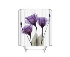 ezon-ch anpassen Wasserdicht Polyester-Modern Romantische Lila Blume Design Print-Badezimmer Dusche Vorhang, Textil, mehrfarbig, 36x72