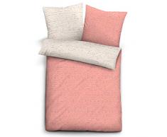 biberna 0068576 Satin Bettwäsche Garnitur mit Kopfkissenbezug (Baumwolle) 1x 135x200 cm + 1x 80x80 cm, Hellrosa