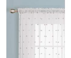 Deconovo Bubble Sheer Gardinen Stange Pocket Jacquard Fenster Vorhänge Vorhänge 2 Panels, Polyester, grau, 52W x 95L Inch