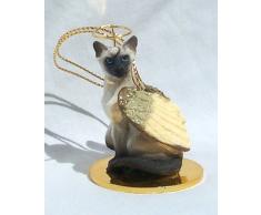 Eyedeal Figurines CTA18 Dekofigur, Motiv Katze mit Miniateure, silberfarben